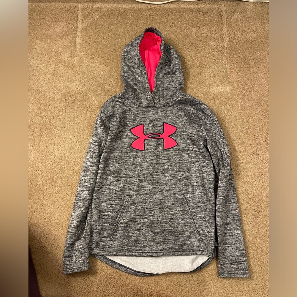 LG gray and hot pink Under Armour hoodie